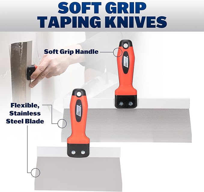 WAL-BOARD TOOLS Drywall Finishing Hand Tool Kit, Mud Pan, Taping Knife, DTKFNSH1