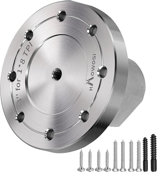 3" Steel Wood Lathe Faceplate,Faceplate for Wood Lathe,Lathe Face Plate Fit for 1" x 8TPI Spindle with Screwchuck