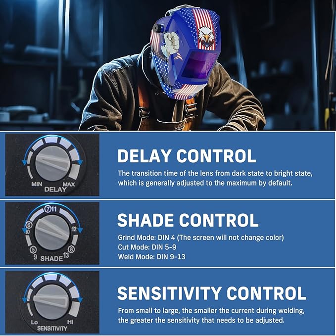 2 Pcs Large Viewing Screen 3.94?씳?.82??Welding Helmet Auto Darkening, True Color Welding Hood with 4 Arc Sensor Solar Powered, Wide Shade 4-5/5-9/9-13 for TIG MIG ARC Grind Welding Mask