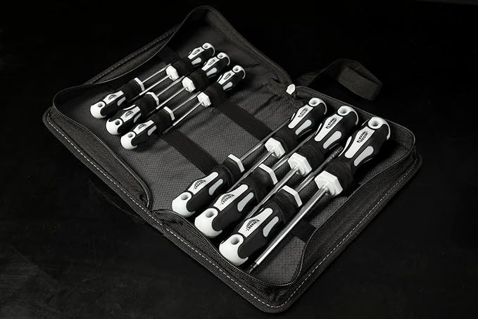 Blackout XP 12-Piece Torx Screwdriver Set Plus Zippered Carrying Bag | Precision Magnetic Screwdriver Tool Set, Black (12 Piece)