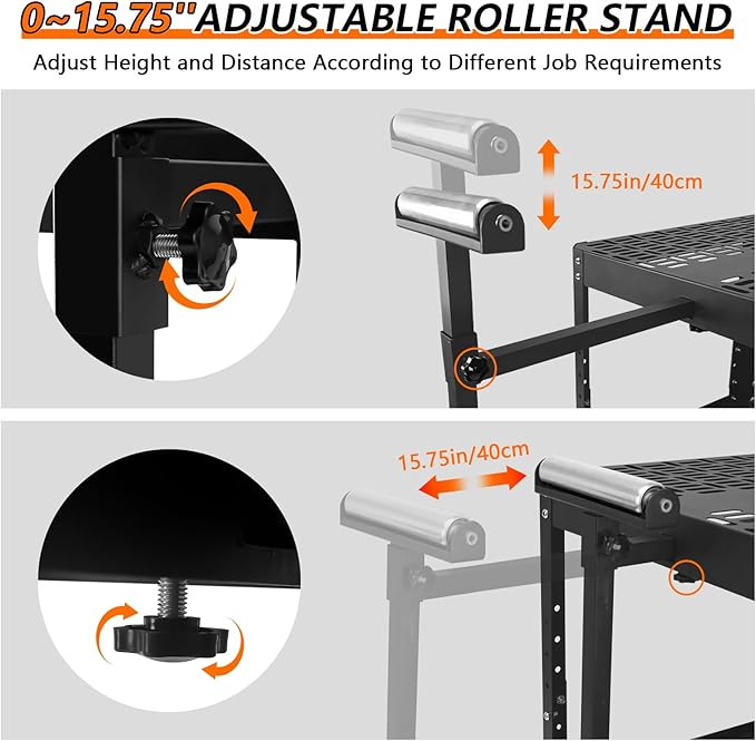 Planer Stand with Wheels,550 lbs Load Capacity Power Tool Stand,Height Adjustable Miter Saw Stand,Planer Table Stand with Extension Rollers, for Most Planers, Saws, Bench-top Machines, Power Tools
