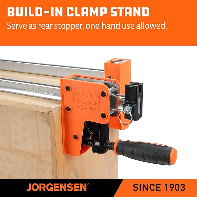 JORGENSEN 48-inch Bar Clamps, 90째Cabinet Master Parallel Jaw Bar Clamp Set, 2-pack