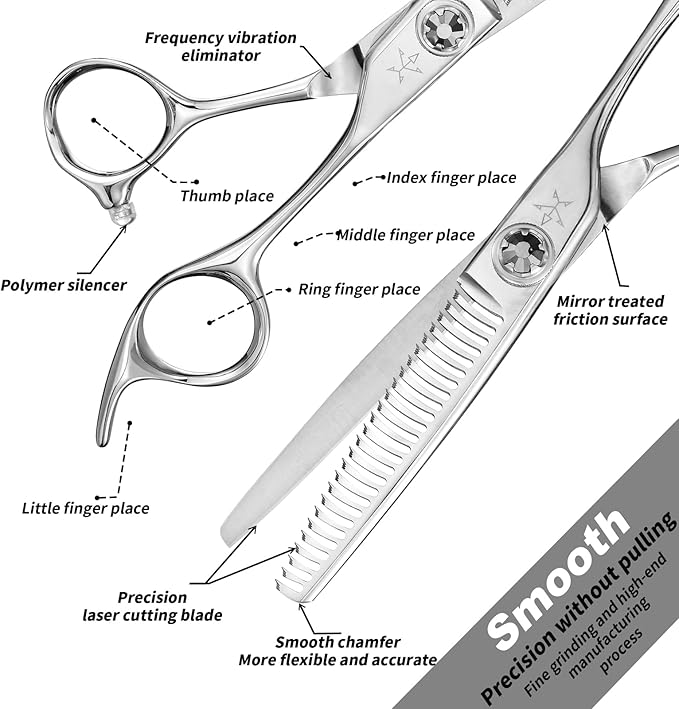 High-end Professional Hair Cut Thinning Scissors Hair Cutting Teeth Shears Barber Hairdressing Texturizing Scissor Extremely Very Sharp 6 Inch Stainless Steel Alloy For Men Women Salon& Home