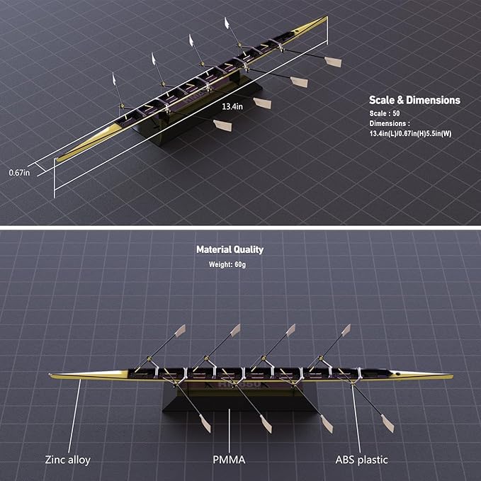 Rowing 8+ Alloy Model,a Birthday Present,Club Gifts,Souvenirs for Large-Scale competitions, Simulation Rowing Model