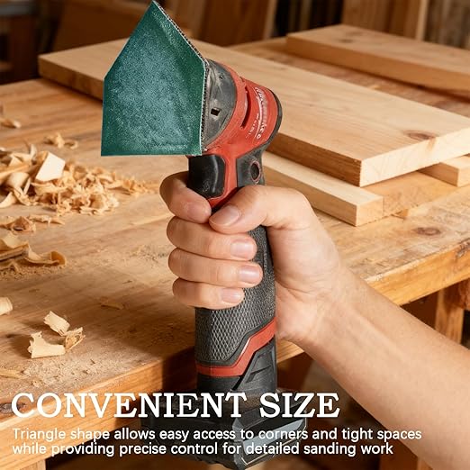 80 Pack Box Triangle Sanding Sheets 90 * 65mm Fits M12 Sanders竊?0, 80竊?20, 240 Grit (20 of Each) Heavy Duty Hook & Loop Detail Sanding Paper