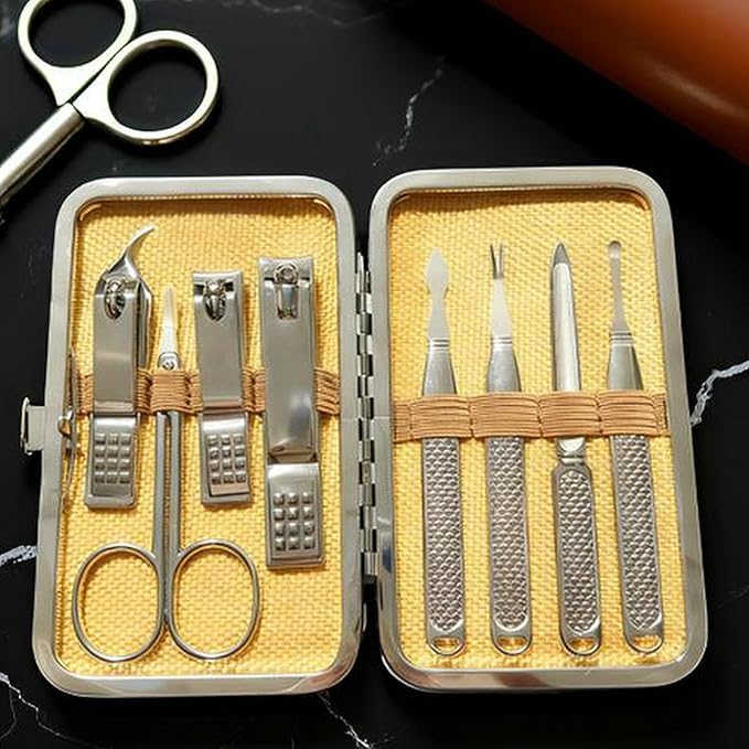 Manicure Set Men Personal Care Tools Accessories Finger Nail Clippers Kit Professional Manicure Pedicure Kit with Travel Case Nail Grooming Kit Present for Men Women Stocking Stuffers