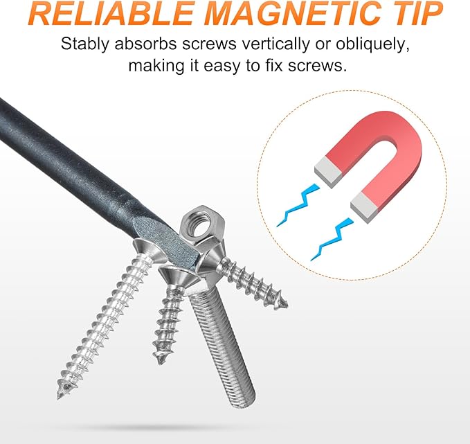 HARFINGTON U-Type Screwdriver Bit 1/4" Hex Shank U7 Magnetic Head 2.6" Length S2 Steel U-Shaped Screw Driver Bit for Repair Work Electric Screwdriver, Blue