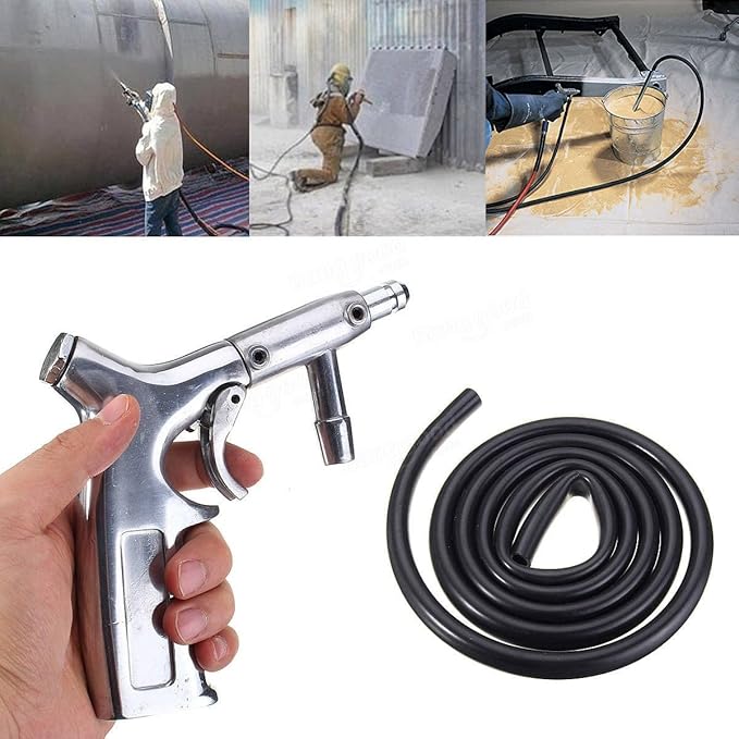 Sand Blaster Gun Kit,Sandblaster Gun for Sandblasting Cabinet Machine Abrasive Blaster with Ceramic Nozzle,Siphon Feed