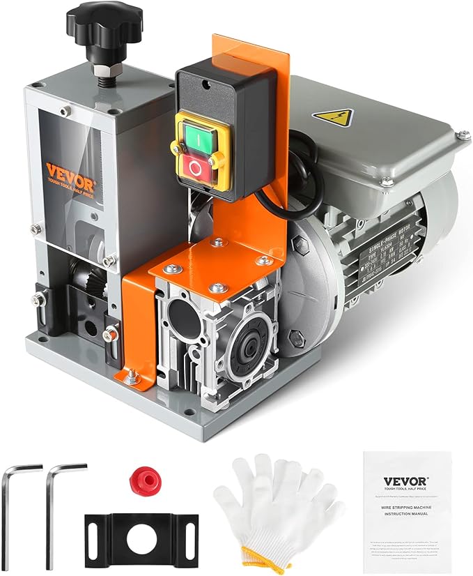 VEVOR Electric Wire Stripping Machine, 0.06''-1.18'' Automatic Wire Stripper, 180 W, 60 ft/min with Visible Stripping Depth Reference