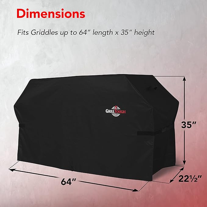 Heavy Duty Griddle Cover for Outdoor Griddle, Fits 36 Inch Griddle ??Waterproof, Weather Resistant, UV & Fade Resistant with Adjustable Straps ??Flat Grill Cover, Black