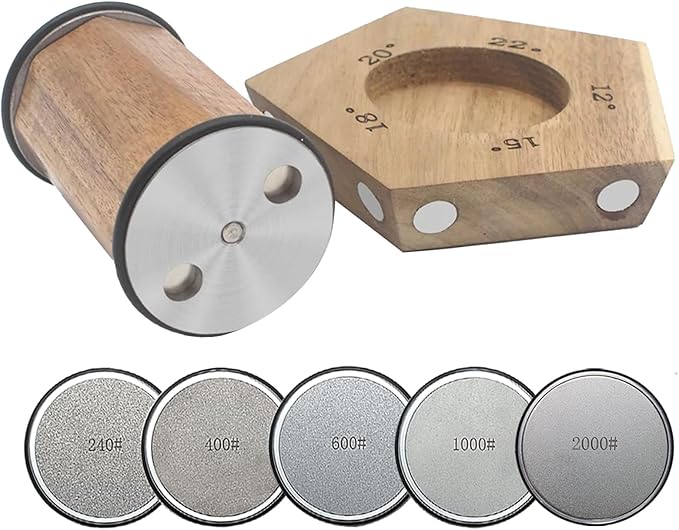 Rolling Knife Sharpener, Rolling Sharpener Kit for Kitchen and Chef's Knives with Industry Diamond&Corundum Stones for Sharp Edges, 5 Magnetic Angle Offer 12/15/18/20/22째