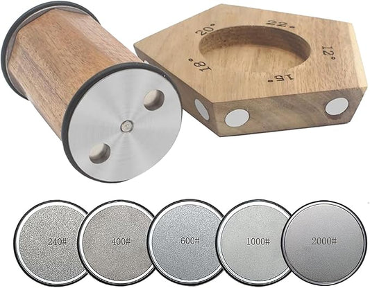 Rolling Knife Sharpener, Rolling Sharpener Kit for Kitchen and Chef's Knives with Industry Diamond&Corundum Stones for Sharp Edges, 5 Magnetic Angle Offer 12/15/18/20/22째