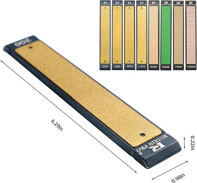 8PCS Diamond Sharpening Stones, #200#400#800#1200#3000#5000#7500#10000 Grit Professional Whetstone Kit for Kitchen Outdoor