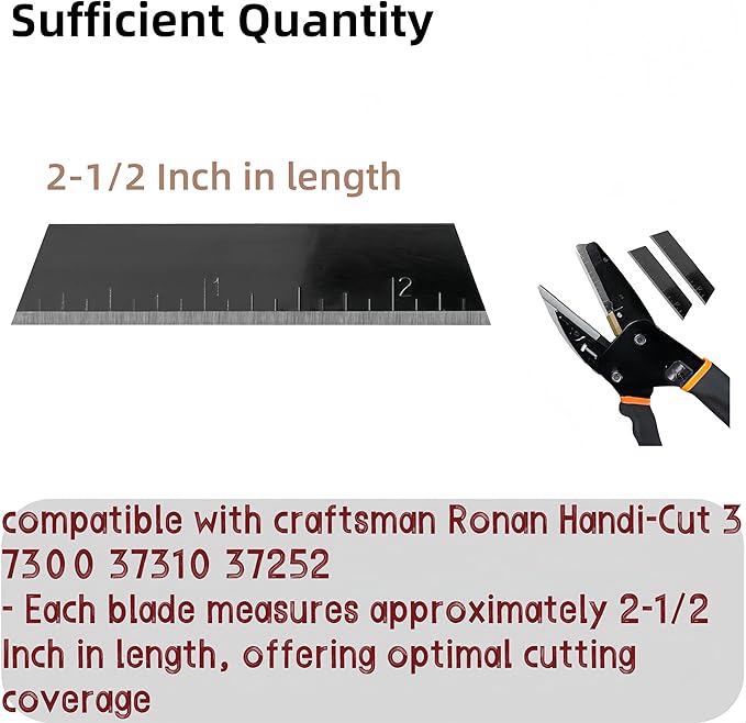 20 Pack, Replacement Blades for Craftsman Handi-Cut, 2-1/2 Inch, Compatible with 37300 37310 37200 301
