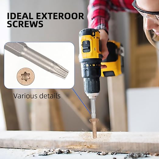 Wood Screws #10 x 3-1/2?쇺? T25 Star Torx Drive Flat Head Deck Screws, Brown, 58Pcs (1lb)