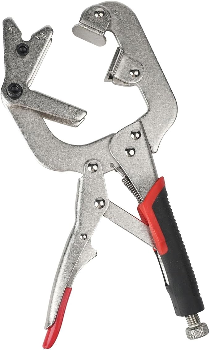 Adjustable Welding C-Clamp Locking Pliers 10 Inch Welding Clamp, Non-slip Handle, 270 Degree Rotating Head For Metal Pipe Square Tube Wood Column 1-3 Inch