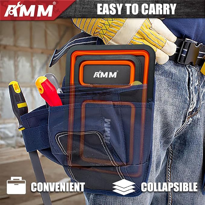 AMM Foldable Magnetic Parts Tray Set, 3 Different Size Magnetic Tool Trays for Bolts Screws Nuts & Small Metal Parts, Mechanic Tool Present for Men竊똎range