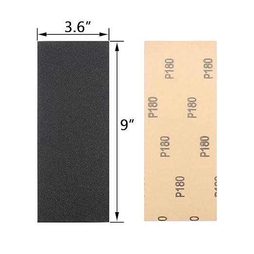 30Pcs 9 x 3.6 Inchs 180 Grit Wet and Dry Handmade Universal Sanding Sheets, Suitable for Woodworking Furniture/Automobiles/Metal/Lacquer Polishing Sandpaper