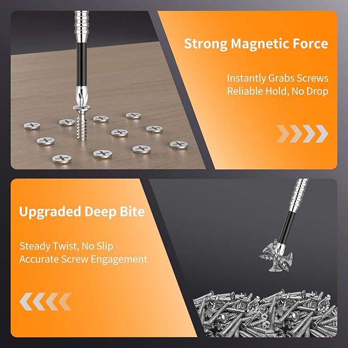 24 Pcs High Magnetic Screwdriver Drill Bit Set, K5 Impact Resistant Non-Slip Bits, Strong Magnetic Electric Screwdriver Set, 25/50/65/70/90/150mm (6PCS*4)