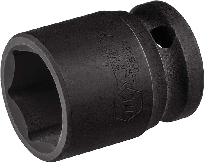 Jetech 1/2 Inch Drive 7/8 Inch Standard Impact Socket, Made with Chrome Molybdenum Alloy Steel, Heat Treated, 6-Point Design, SAE