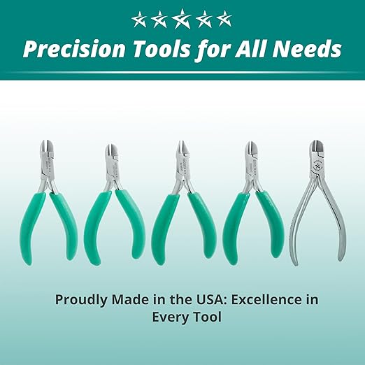 Excelta 2899EHT Small Round Head Semi-Flush Cutter, SS/Carbide Inserts, .008-.012" Hard Wire Capacity, Anti-Static Grip, 4.5", Intermediate
