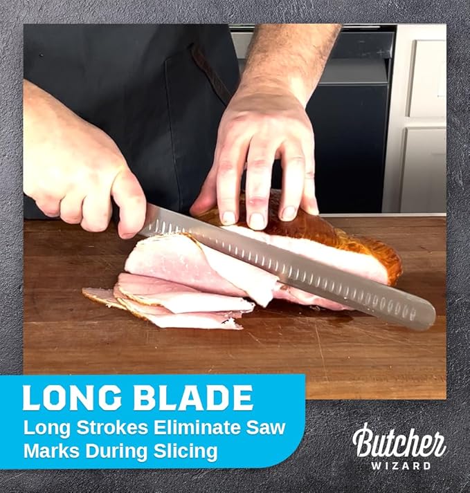 Slicing Knife 12" ??Brisket and Carving Knife with Granton Edge for BBQ, Turkey, Ham, Prime Rib, and Precise Meat Cutting