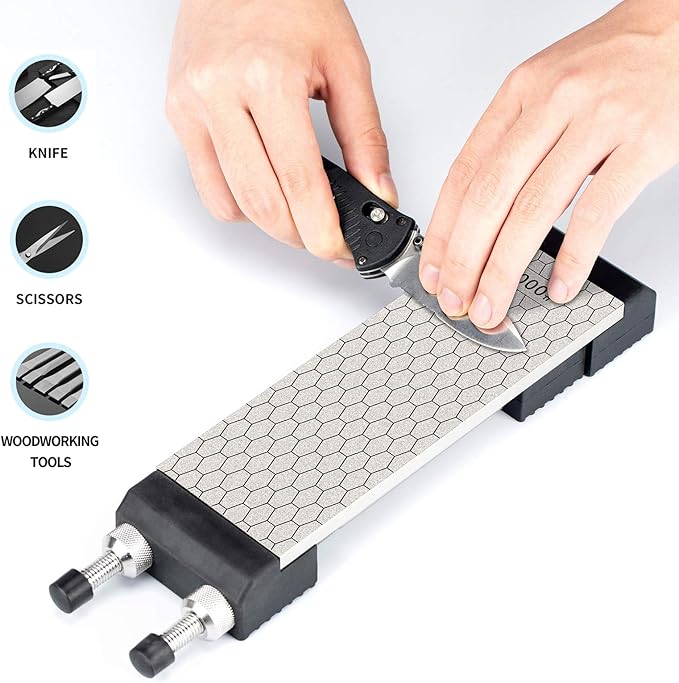 DMD Diamond Sharpening Stone Holder Set with Simple Adjustment Screws Holds the Stone Securely with Diomand Knife Sharpener Stones 訝?Durable Quality and Exquisite Design