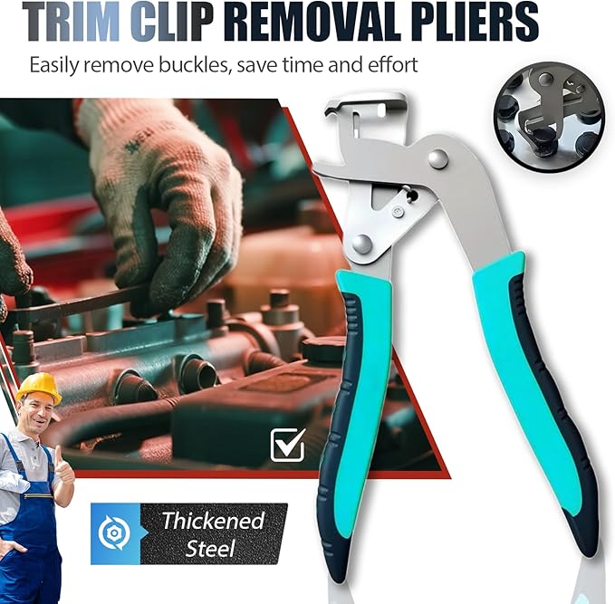 Car Clip Pliers and Disassembly Tools,Multi-Functional Panel Clip Removal Pliers for Car Interior Disassembly,Easily Remove Various Fasteners, Buckles, Plastic Clips, Rivets (2PC)