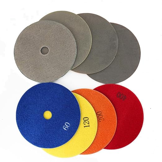 6 Inch Electroplated Diamond Grinding/Polishing Pads Sanding Granite Concrete Glass Metal Stone Grinding Disc(grit 60/120/200/400-4pcs)