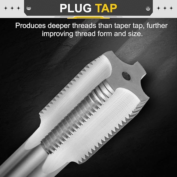 uxcell Hand Plug Tap M36 x 3 H2 Metric Thread Plug Style Taps Straight Flute Screw Tapping Threading Tool High Speed Steel HSS6542