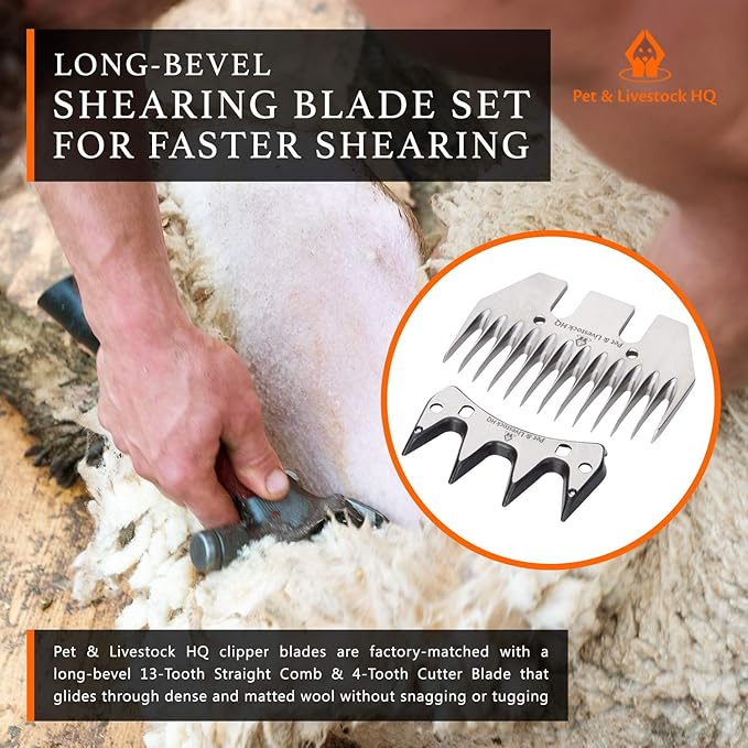 Sheep Shears Heavy Duty with 6 Adjustable Speeds - Professional Electric Clippers Farm Livestock - Shearing Machine Hair Cutting Kit for Grooming (Extra Blade)