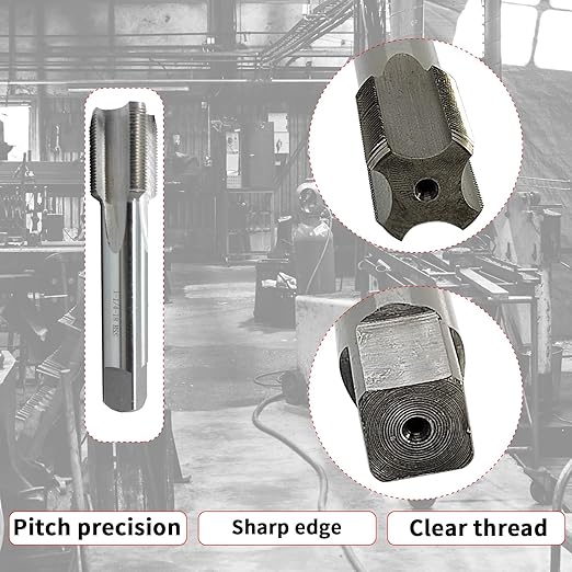 Lzcdelyxiao 1 1/4"-18 Tap UNEF Right Hand Straight Flute Thread Tap Machine Tap 1-1/4"-18 TPI Nominal Diameter 1 1/4" Thread Per Inch 18 Fin Thread Tapping Thread High Speed Steel HSS 2B