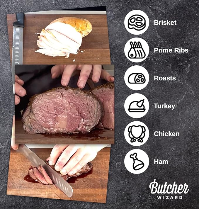 Slicing Knife 12" ??Brisket and Carving Knife with Granton Edge for BBQ, Turkey, Ham, Prime Rib, and Precise Meat Cutting