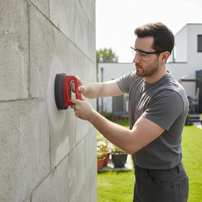 Masonry Rubbing Brick, Rub Bricks, 20 Grit, Rub Brick with Handle Concrete Tools, Masonry Tools, Clean Bricks, Dressing Down and Remove Marks From Concrete