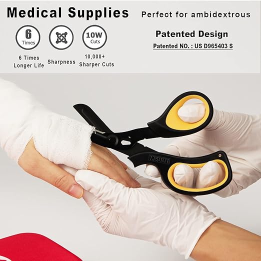 MEUUT 2 Pack Trauma Shears Patented Bandage Scissors - Medical Supplies with 8 inch Heavy Duty Medical Scissors for EMT Workers Nurses