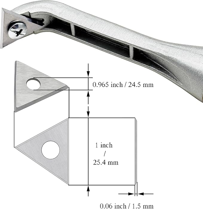 LU&MN Carbide Scraper Tool ??1-INCH Tungsten Carbide Triangular Blade, Heavy-Duty Paint, Glue & Putty Remover with Ergonomic Non-Slip Handle