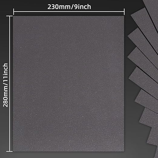800 Grit Sand Paper, 9 x 11 Inch, 10 Pcs Wet Dry Sandpaper Sheets, Silicon Carbide for Wood, Metal, Automotive Sanding and Polishing, Waterproof and Durable