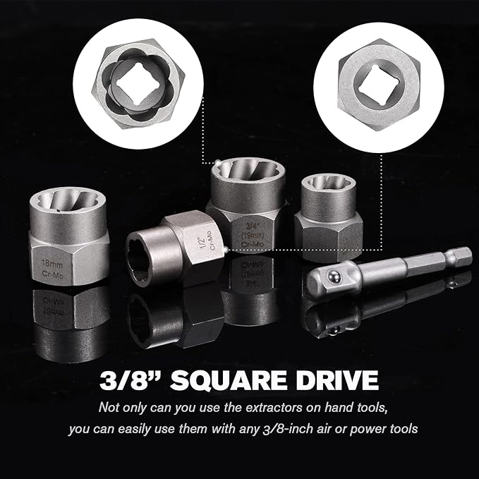 REXBETI 41-Piece Bolt Extractor Screw Extractor Set and Stripped Screw Remover, Case with 16-Piece Bolt Extractor, 10-Piece HSS Drill Bit, 10-Piece Spiral Screw Extractor and 4 Piece Adapter