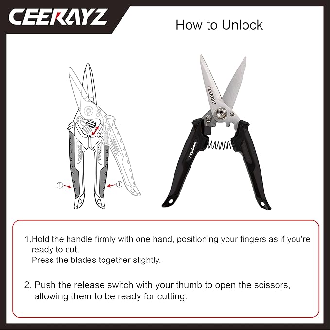 8" Scissors All Purpose, Heavy Duty, Multipurpose, for DIY Projects, Office, Production Lines, Pruning, with Protective Sheath (Black)
