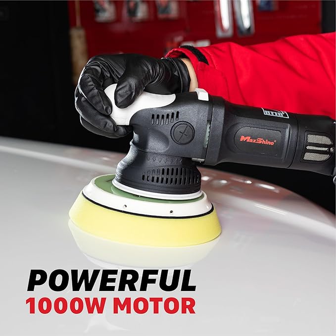 Maxshine M21 Pro Dual Action Polisher ??21 mm Long Throw, 1000 W Power, 6??Backing Plate, Variable Speed 2,200??,000 OPM, Low Vibration Grip ??Professional Car & Marine Paint Correction Buffer