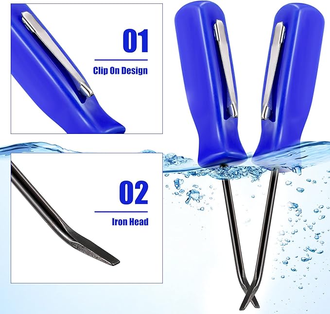 6 Pieces Mini Pocket Pry Bar Green Pocket Pry Bar with Clip Mini Pry Bar Set 4.5 Inch Length Mini Pry Bar Tool for Home Office Car Repair Gadgets Mechanics Electricians Technicians (Blue)