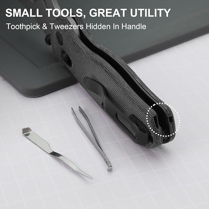 Kizer Uti Bear(New Dual-screw Version) Folding Utility Knife, Clutch Lock Box Cutter EDC Pocket knife with 5PCS Razor Blades, Pocket Knives with Pocket Clip for Men Women V3619JA3