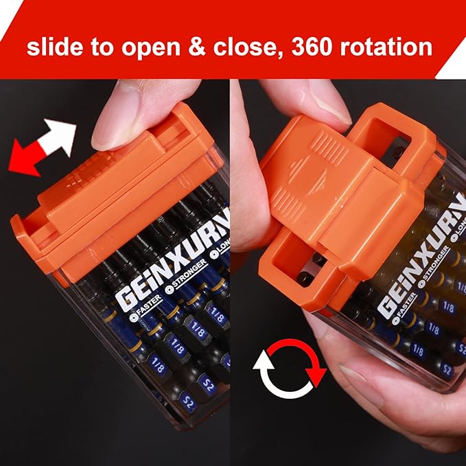 Impact Hex Screwdriver Bits Set,45 Pcs 2" Magnetic SAE (5/32",3/16",1/8",1/4") S2 Steel Multi Driver Bits with Storage Colorful Box