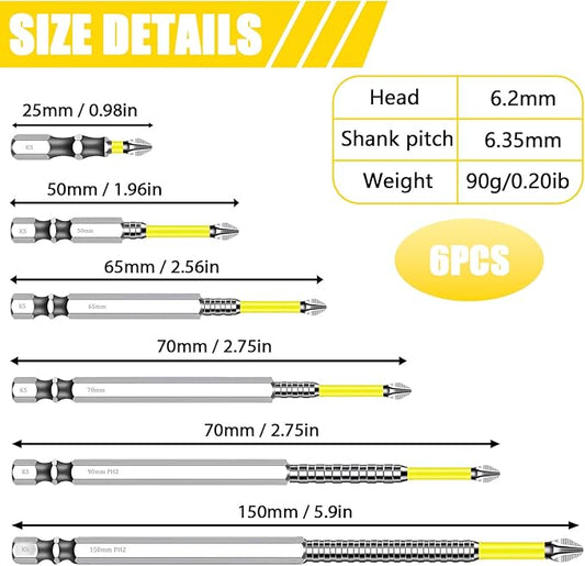 High Magnetic Screwdriver Drill Bit Set, 2025 Upgraded K5 Impact Resistant Strong Magnetic Comprehensive Screwdriver Set Anti Slip Drill Bits Premium Screwdriver Bit Set (12PCS)