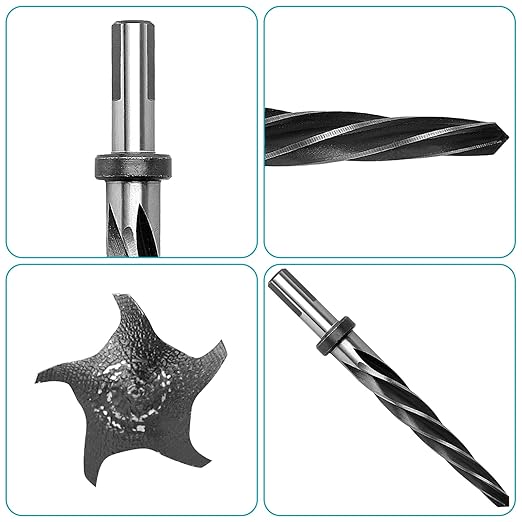 9/16" Reamer Drill Bit for Metal,9/16" Bridge Construction Reamer Drill Bit for Steel Alloy Plastic Wood,M2 HSS Tapered with 1/2" Shank Chuck Alloy to Align Existing Hole and Enlarge Hole