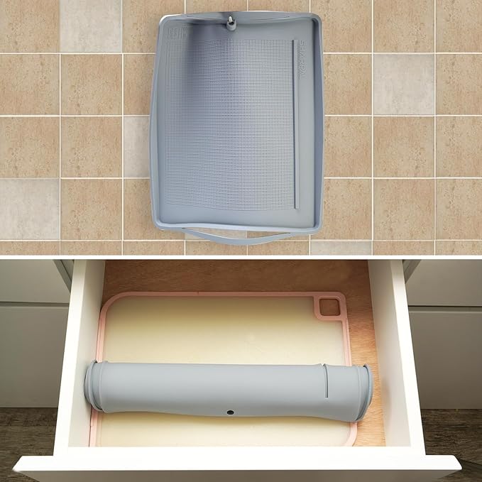 SHARPAL 149H Sharpen-No-Mess Silicone Sharpening Stone & Whetstone Tray, Knife Sharpener Mat with Anti-Slip Textures, Stopper Bar & Basket-Style Handles, 0.21 gal (800 mL) Water Storage, Easy to Clean