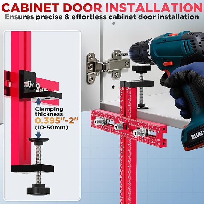 Cabinet Hardware Jig ??Adjustable Drill Guide Template for Knobs & Handles Precision Hole Locator for DIY Cabinet Installation Fits 2.5" to 7.5" Spacing