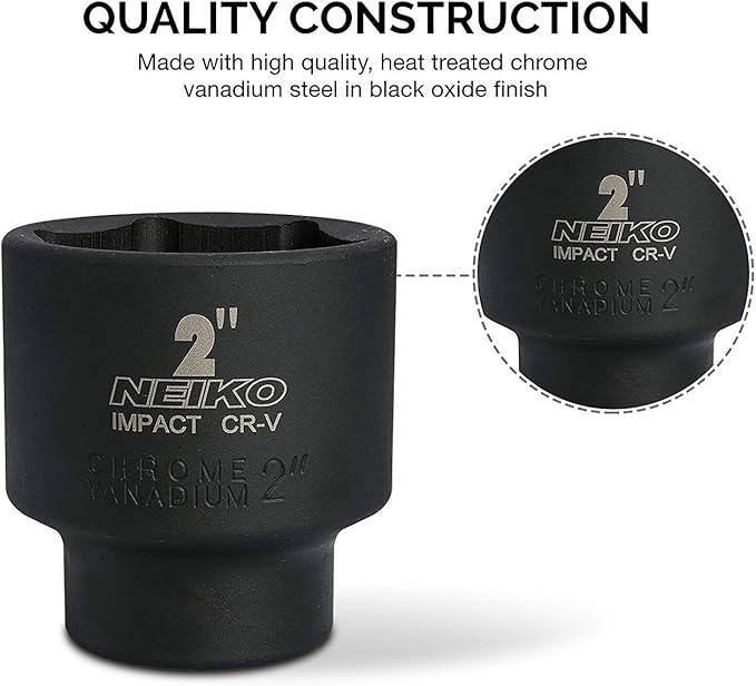 NEIKO 02379A 3/4" Drive Jumbo Impact Socket Set | 21 Piece | Shallow | SAE | Sizes 3/4??to 2??| Cr-V Steel