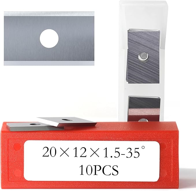 20mm 0.79" Carbide Inserts Cutters Paint Scraper Blades 2 Edges, for Handheld Scrapers Spiral Helical Planer Cutter Heads Flush Router Bits Woodturning Tools 10pcs