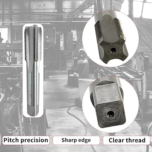 Lzcdelyxiao 1"-14 Tap UNF Right Hand Straight Flute Thread Tap Machine Tap 1"-14 TPI Nominal Diameter 1" Thread Per Inch 14 Fin Thread Tolerance Grade 2B Tapping Thread High Speed Steel HSS